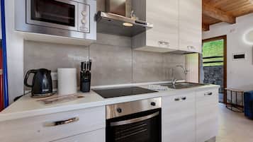 Kühlschrank, Mikrowelle, Ofen, Herdplatte