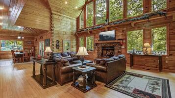 TV, fireplace, DVD player, offices