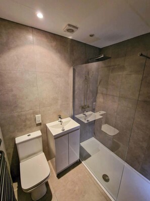 Regadera, secadora de cabello, toallas 