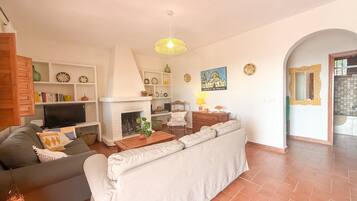 TV, fireplace, table tennis