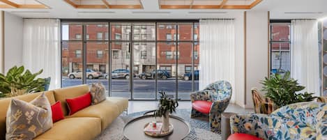 TV, fireplace, offices