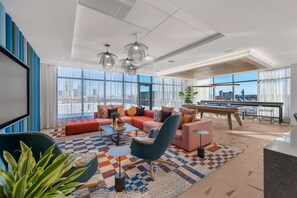 TV, fireplace, offices