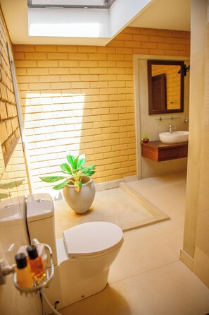 Dusche, Handtücher, Seife, Shampoo