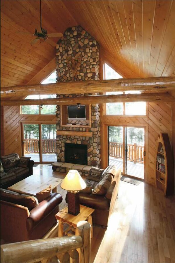 TV, fireplace, foosball