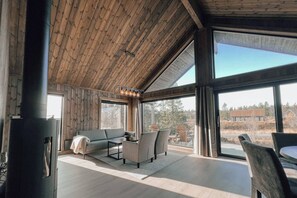 Cabin, 4 Bedrooms, Patio, Mountain View | Living room - Modern Mountain Cabin - Outdoor Hot Tub - 8 Beds (Al)