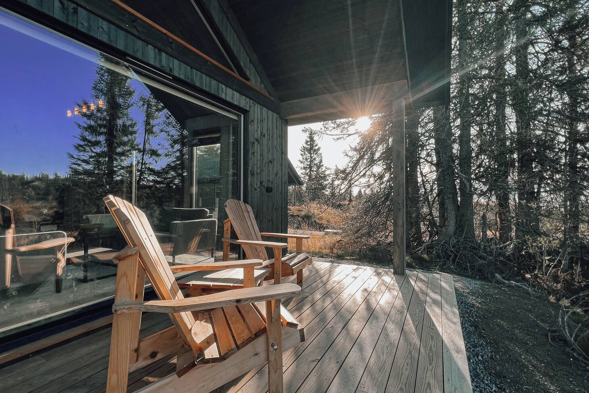 Kabin, 4 kamar tidur, patio, pemandangan gunung | Teras/patio