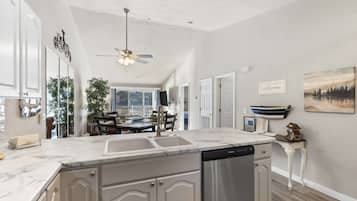 Condo, 1 King Bed with Sofa bed, Balcony, Golf View (Calm Waters Condo) | Private kitchen | Fridge, microwave, oven, stovetop