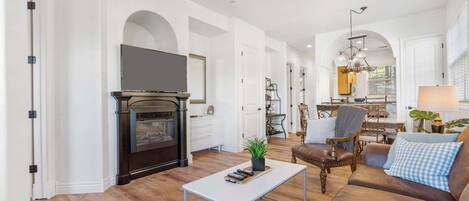 Condo, Multiple Beds, Balcony, Mountain View (Always 80 and Sunny) | Living area | 42-inch flat-screen TV with digital channels, fireplace