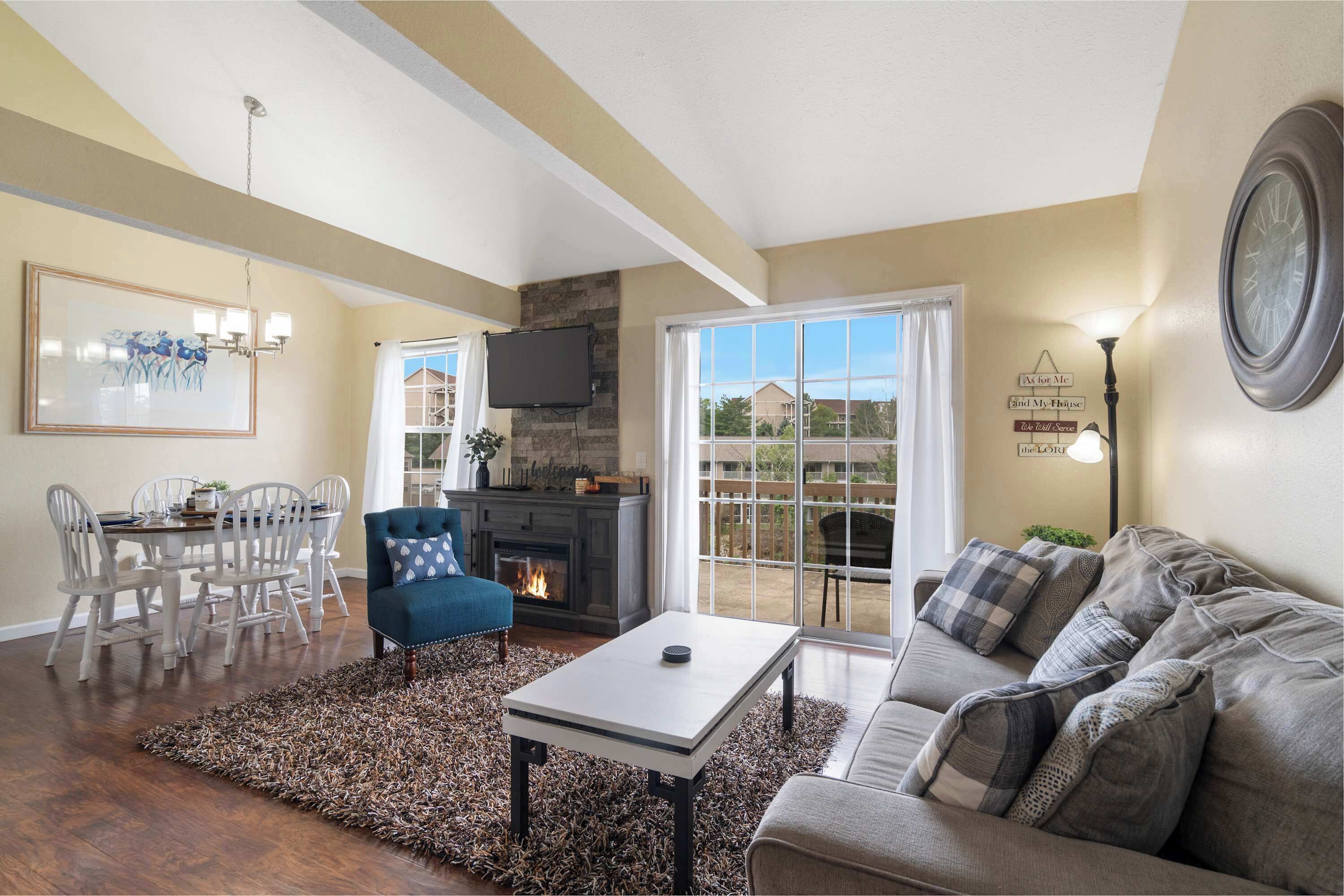 Condo, Multiple Beds, Balcony (Pondside Paradise Retreat) | Living area | 42-inch flat-screen TV with digital channels, fireplace