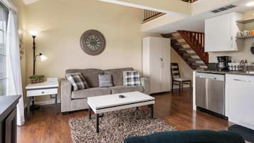 Condo, Multiple Beds, Balcony (Pondside Paradise Retreat) | Living area | 42-inch flat-screen TV with digital channels, fireplace