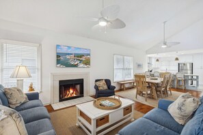 电视、壁炉、办公室