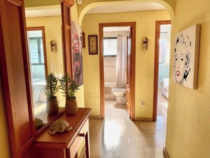 1 bedroom, iron/ironing board, travel cot, bed sheets