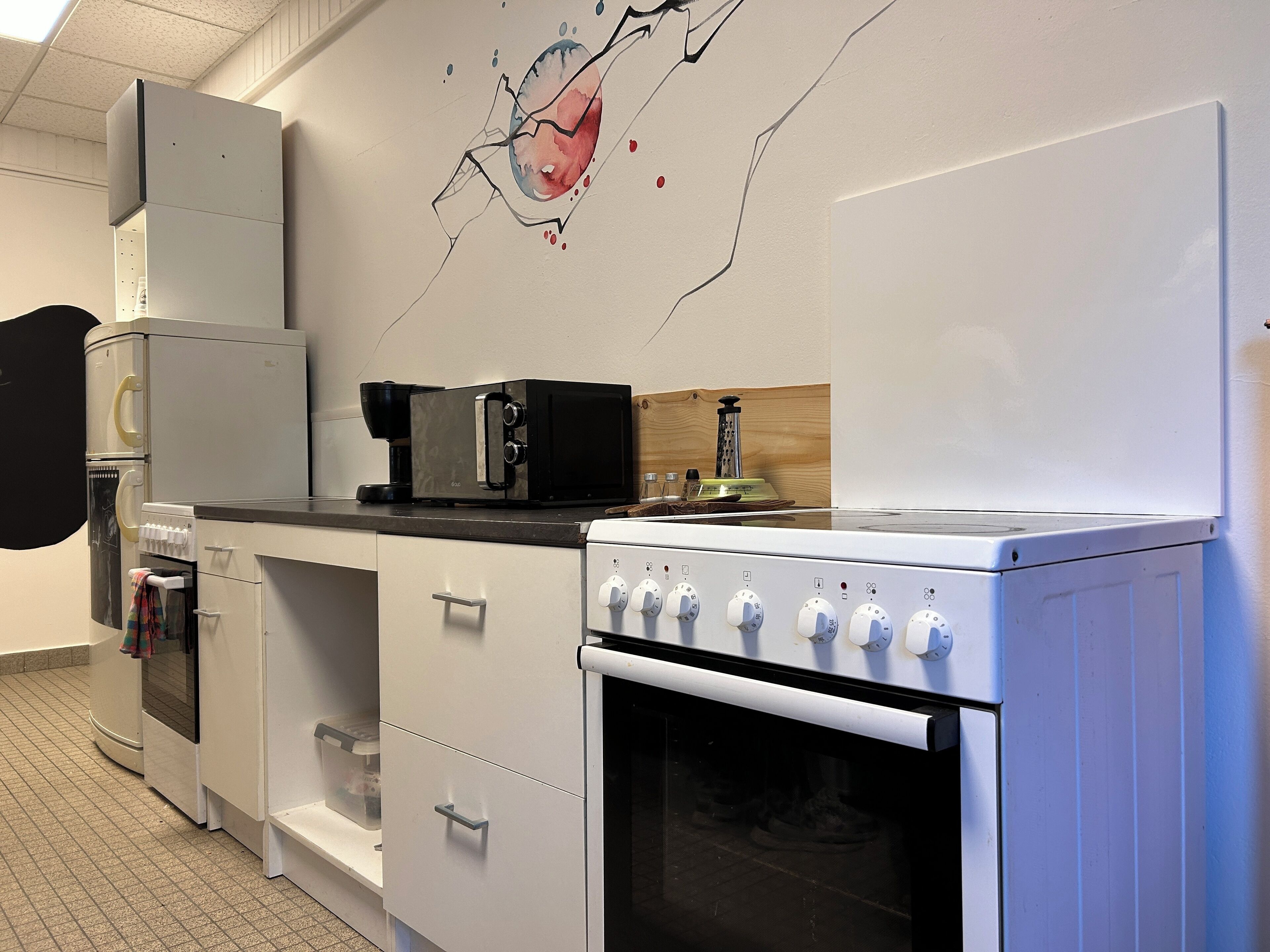 Shared fridge, microwave