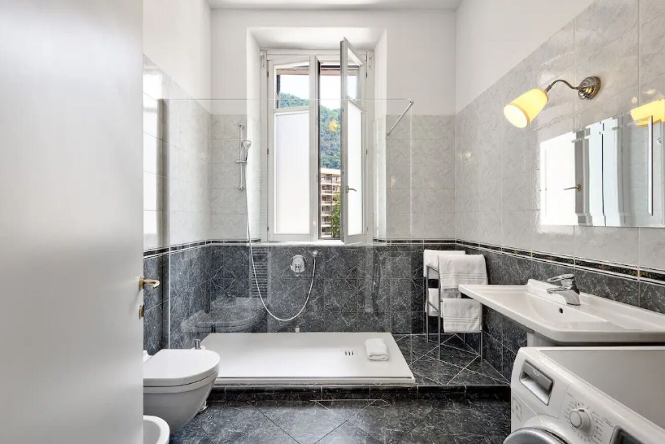 Shower, hair dryer, bidet, shampoo