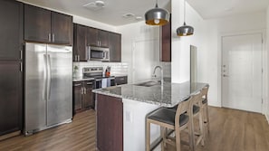Fridge, dining tables