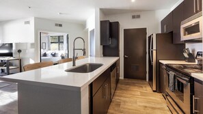 Fridge, dining tables