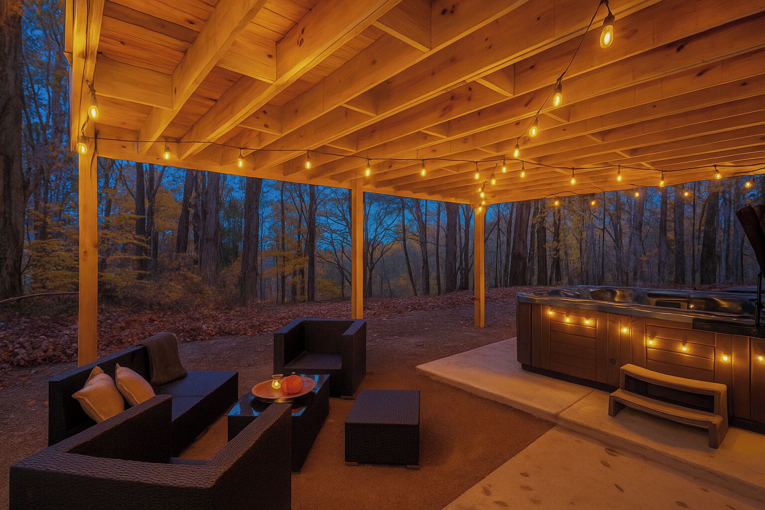 Outdoor spa tub