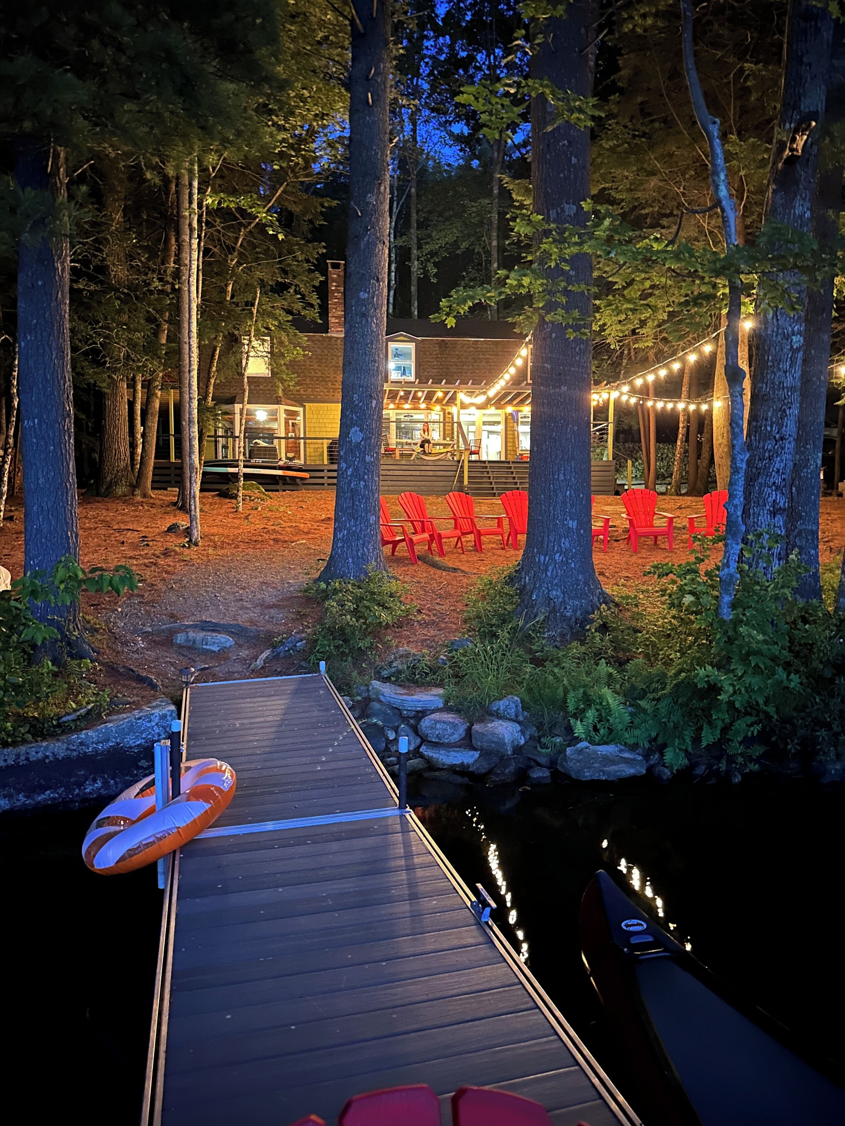 white lights for evening dining