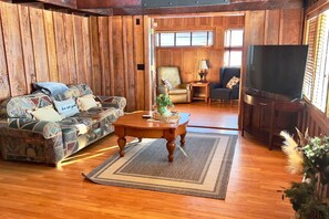 Fernseher, Kamin, Bücher