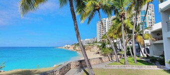 Beachfront condo at beautiful Cupecoy Beach Club.  2 bedroom, 3 bath, amenities!