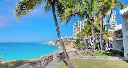 Beachfront condo at beautiful Cupecoy Beach Club. 2 bedroom, 3 bath, amenities!