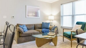 Apartment, 2 Bedrooms | Living area | 40-inch TV with digital channels - Canal Walk District Apartments by Landing (Indianapolis)