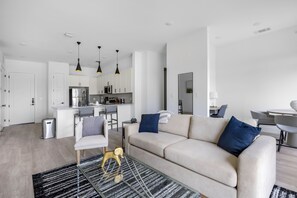 Apartment, 3 Bedrooms (QueenBed) | Living area | 40-inch TV with digital channels - Landing Apartments Denton (Denton)