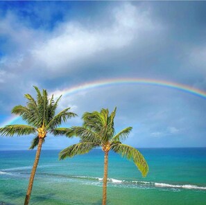 On the beach, sun-loungers, beach towels - Escape to your corner OCEANFRONT of island living paradise on the 6th floor! (Lahaina)