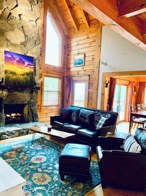 Smart TV, fireplace, video games