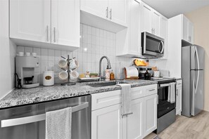 Microwave, oven, stovetop, dishwasher