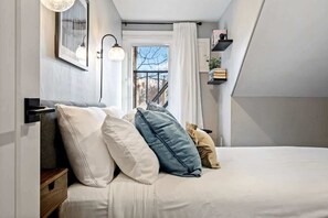 2 bedrooms, iron/ironing board, travel crib, WiFi