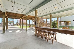 Outdoor dining - Beachside Retreat | Ocean Views, Firepit & Pet Friendly (Port Bolivar)