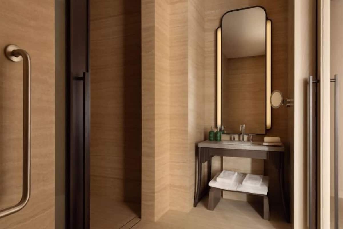 Bathroom | Separate tub and shower, rainfall showerhead, hair dryer, bathrobes