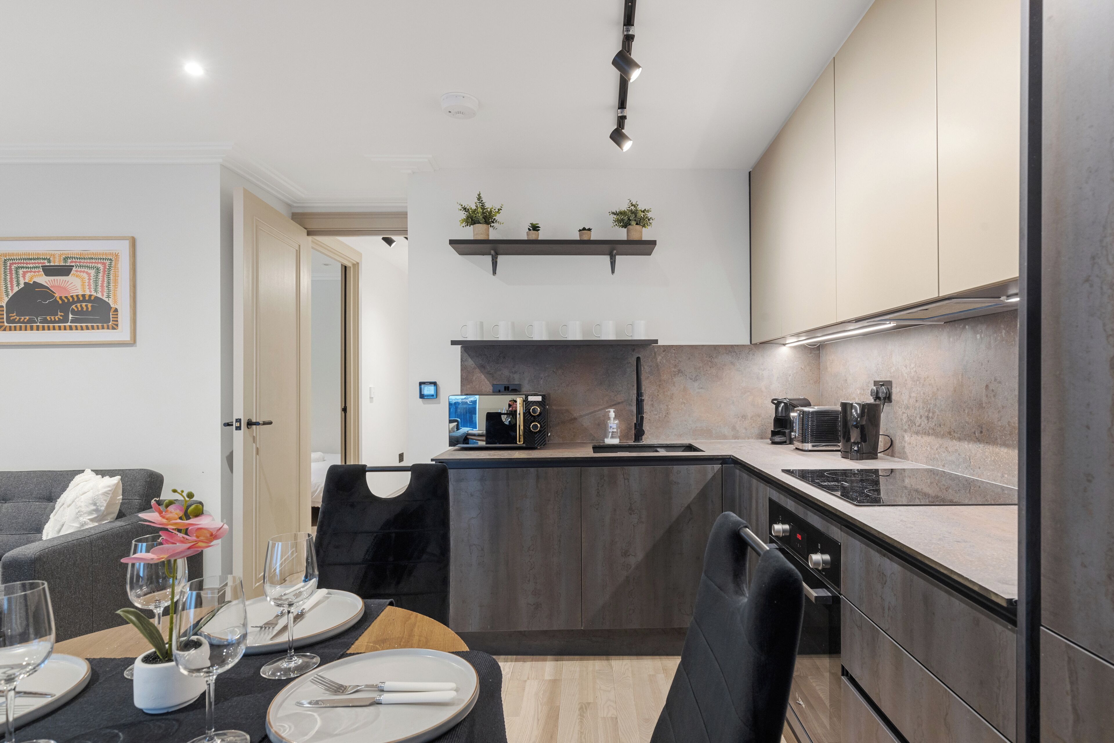 Fridge, oven, stovetop, dishwasher