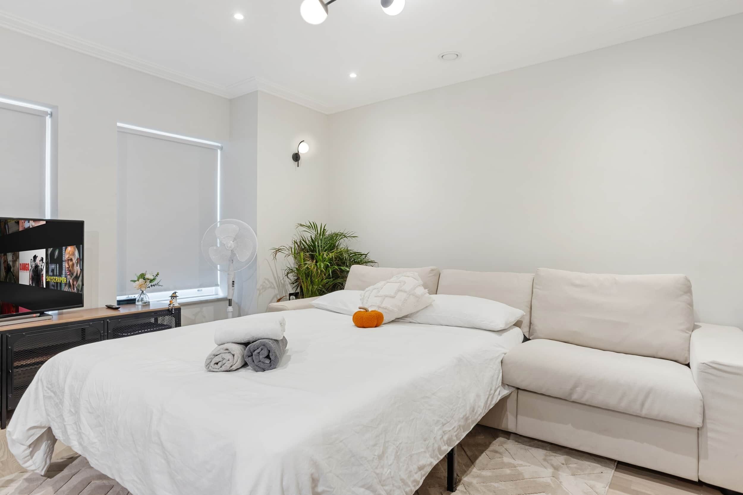 2 bedrooms, iron/ironing board, travel crib, WiFi