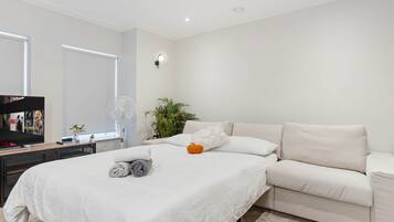 2 bedrooms, iron/ironing board, travel crib, WiFi