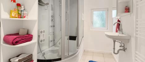 Shower, hair dryer