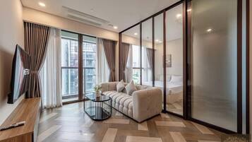Design-Apartment, 1 Schlafzimmer, Balkon, Stadtblick