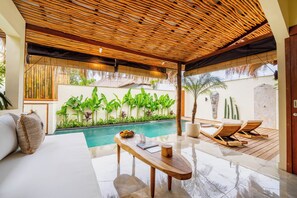 Villa, 1 Bedroom, Pool View | Living area | 43-inch Smart TV with digital channels - Villa Aldona by Pertama Stay (Tabanan)