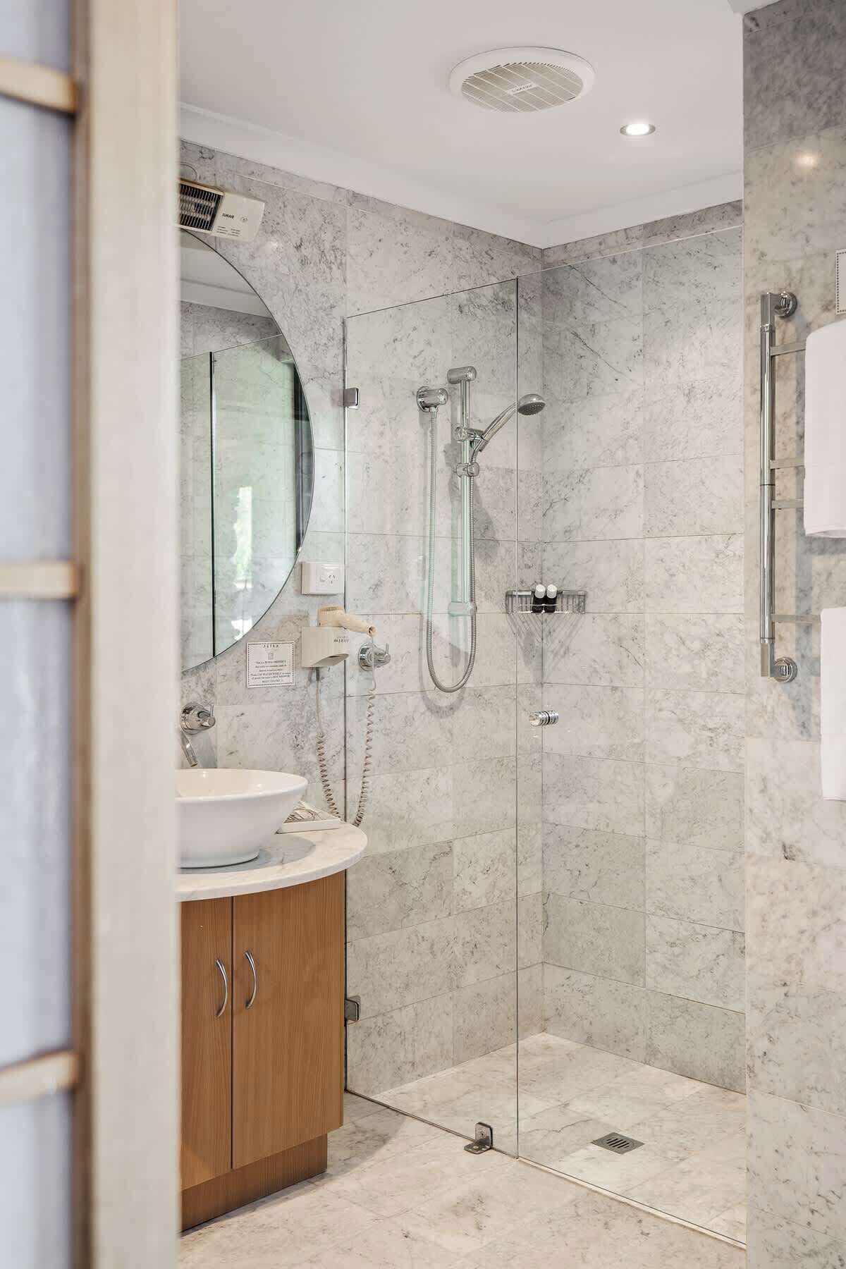 Shower, hair dryer