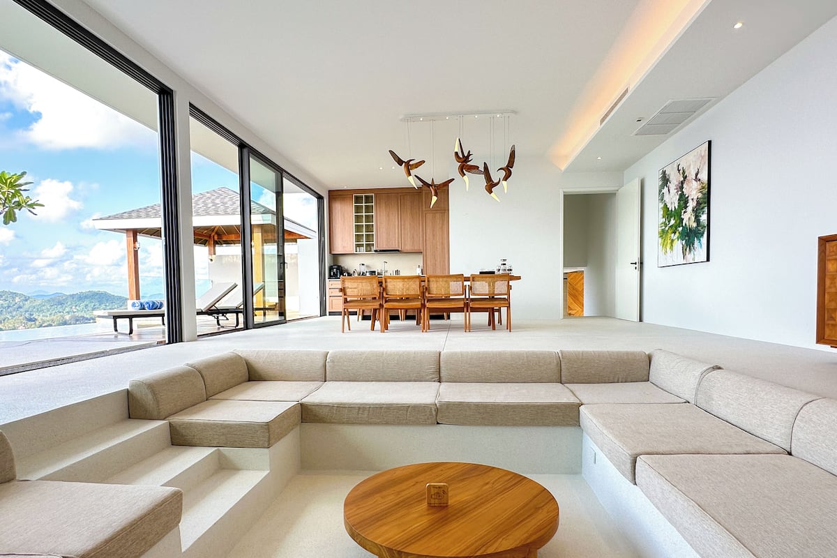 Three-Bedroom Anzhu Pool Villa and Private Pavilion | Premium bedding, free minibar, free WiFi, bed sheets