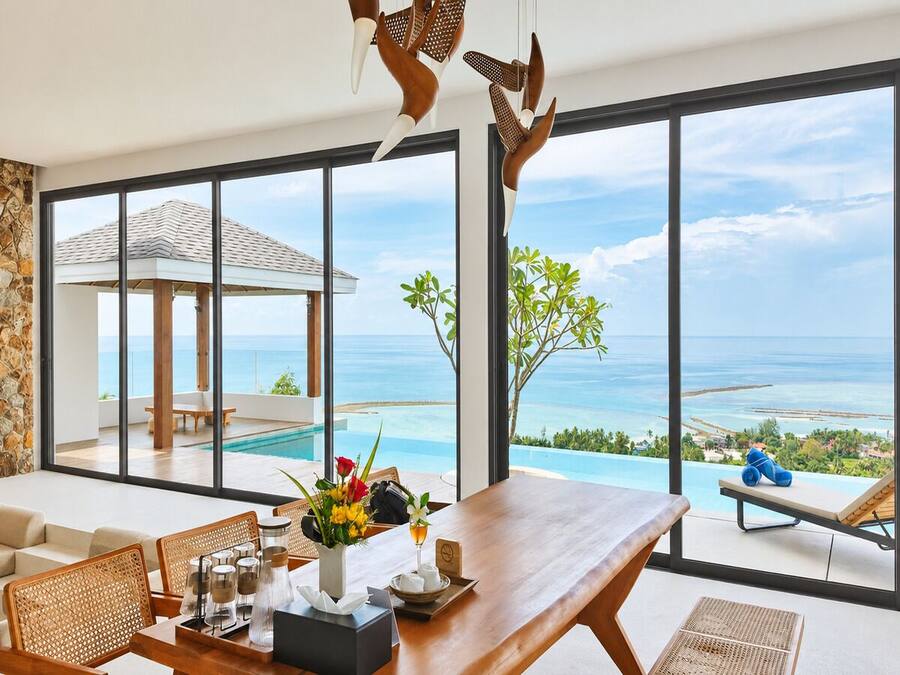 Three-Bedroom Anzhu Pool Villa and Private Pavilion | Wohnbereich