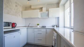 Comfort Apartment, Balcony, City View | Private kitchen