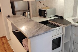 Fridge, microwave, oven, electric kettle - Large Studio/family Apartment (Thessaloniki)