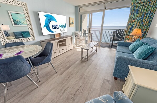 TV - King 1 BR Bay Watch,Nice Direct Ocean Front,Pools! (North Myrtle Beach)