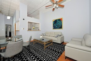 Apartment, 4 Bedrooms, City View | Living area