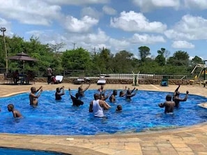 Outdoor pool, open 9:00 AM to 6:00 PM, free cabanas, pool umbrellas