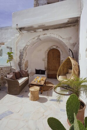 House, 4 Bedrooms, Accessible, Private Pool | Living room - Stone Villa in Episkopi (Rethymno)