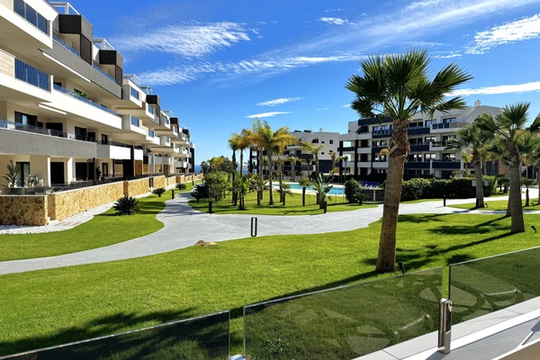 View from terrace of pool and sea