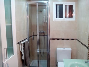 Shower, hair dryer, bidet, soap